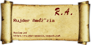 Rujder Amázia névjegykártya